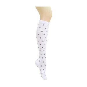 Knee High Socks With Polka Dots Pattern In White Size S/M